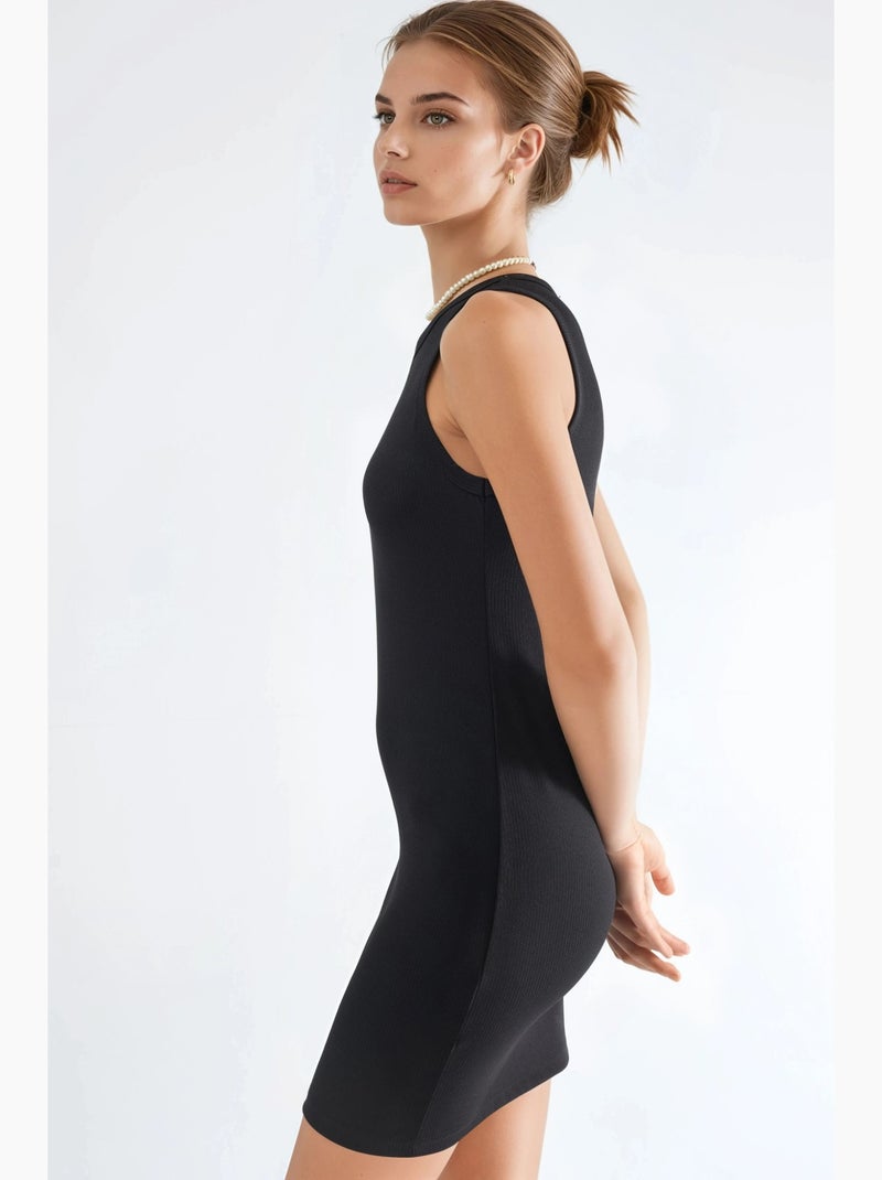 Vestido mini bodycon com gola redonda hiccup Preto - Kiabi