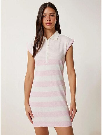 Vestido mini bodycon em malha às riscas istanbul