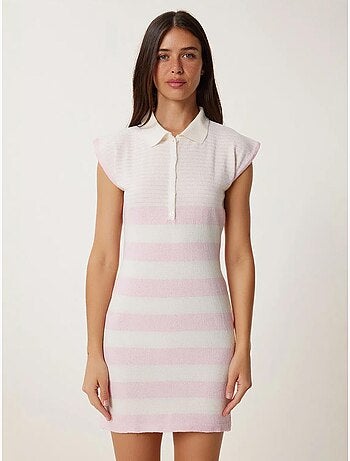 Vestido mini bodycon em malha às riscas istanbul