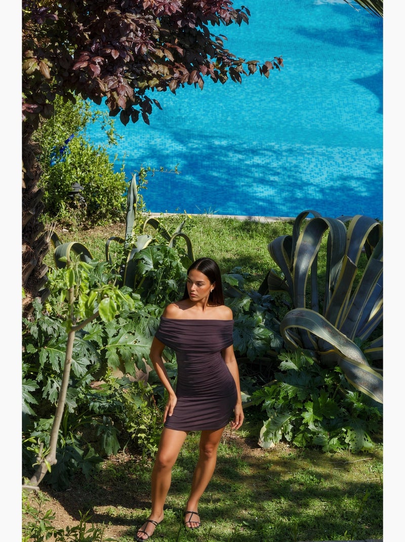 Vestido mini bodycon sandy sem alças hiccup Castanho-chocolate - Kiabi