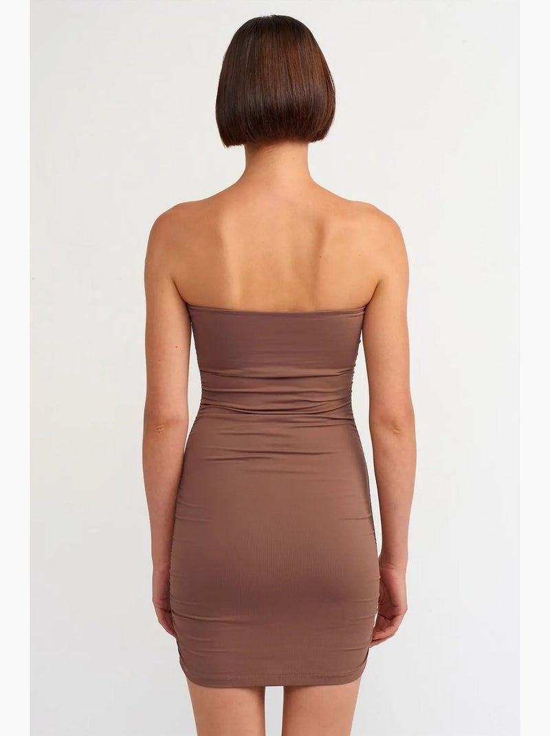 Vestido mini bodycon sem alças dilvin Toupe - Kiabi