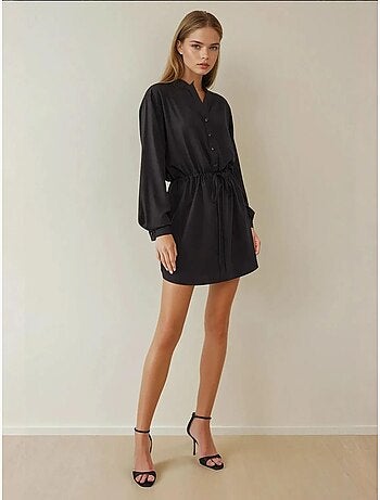 Vestido mini camisa relax fit viscose hiccup