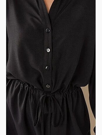Vestido mini camisa relax fit viscose hiccup