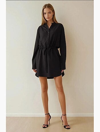 Vestido mini camisa relax fit viscose hiccup