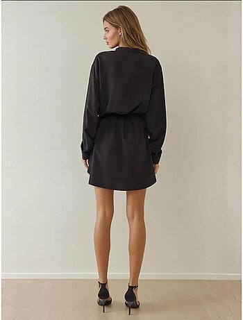 Vestido mini camisa relax fit viscose hiccup