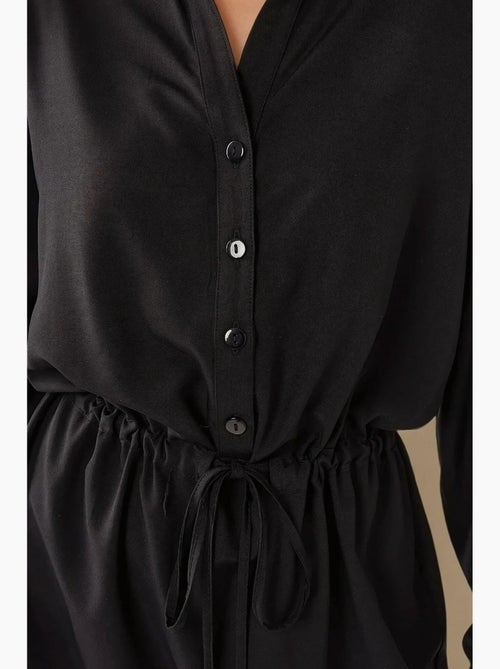 Vestido mini camisa relax fit viscose hiccup - Kiabi Vestido mini camisa relax fit viscose hiccup - Kiabi
