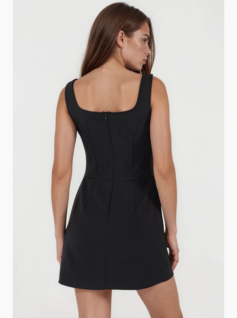 Vestido mini com bolsos de pala e calções incorporados hiccup Preto - Kiabi