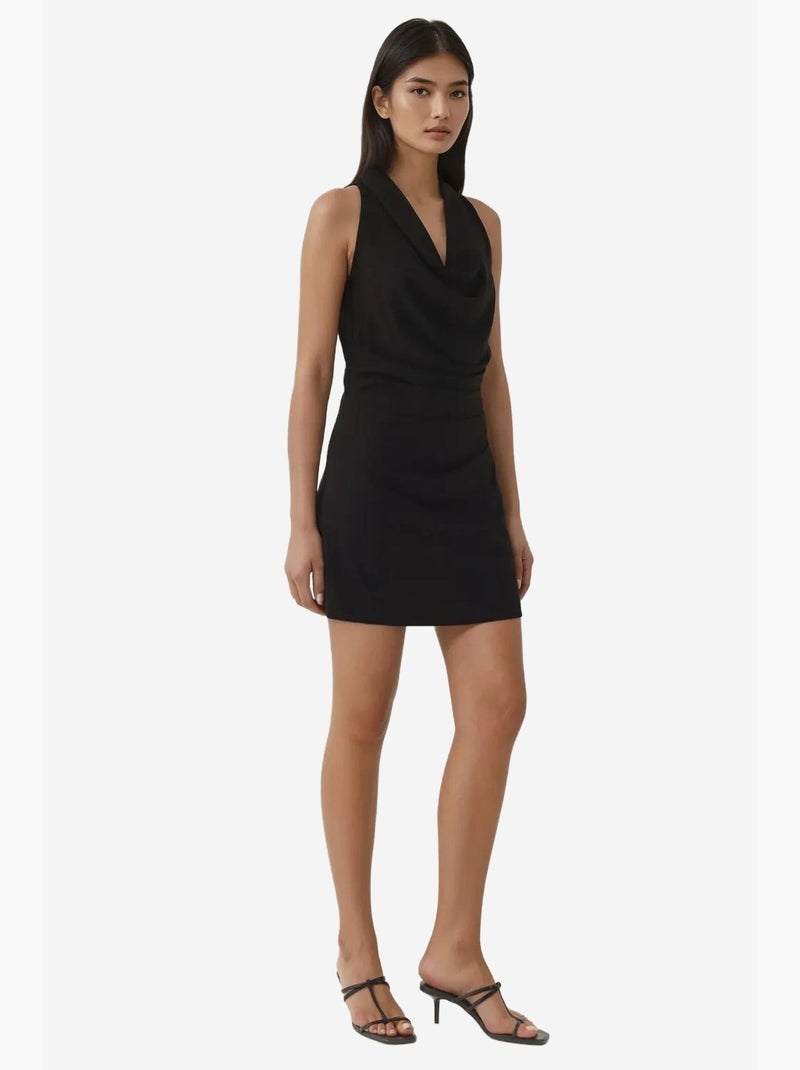 Vestido mini com decote drapeado tipo capuz hiccup Preto - Kiabi