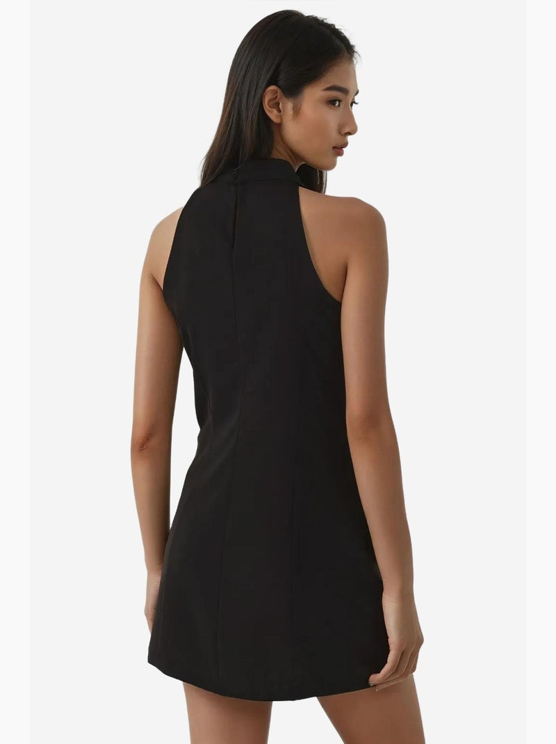 Vestido mini com decote drapeado tipo capuz hiccup Preto - Kiabi