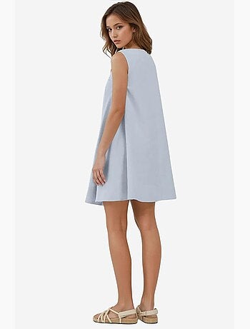 Vestido mini com decote em u e corte em a hiccup