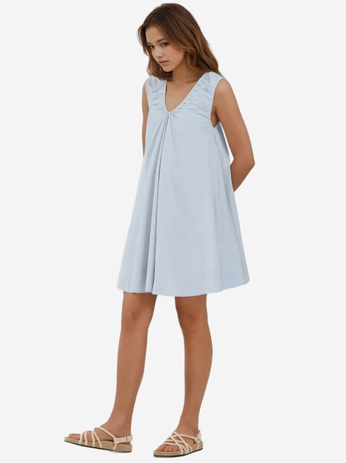 Vestido mini com decote em u e corte em a hiccup - Kiabi Vestido mini com decote em u e corte em a hiccup - Kiabi