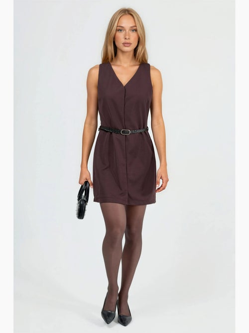 Vestido mini com decote em v e corte em a hiccup - Kiabi