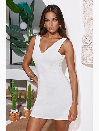 Vestido mini com decote em v hiccup