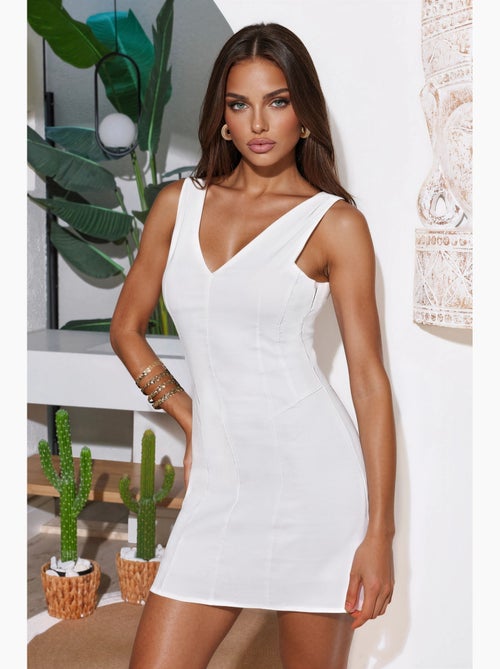 Vestido mini com decote em v hiccup - Kiabi