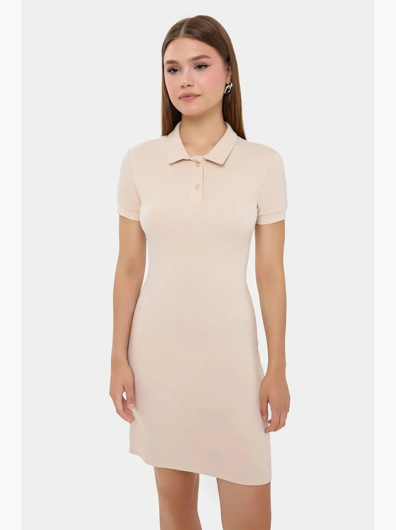 Vestido mini com detalhes de botões hiccup Bege natural - Kiabi