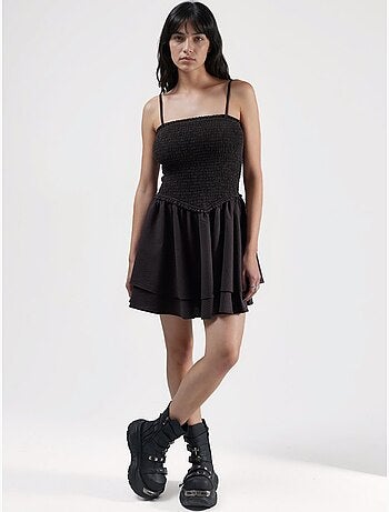 Vestido mini com folhos hiccup