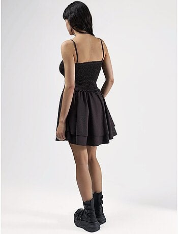 Vestido mini com folhos hiccup