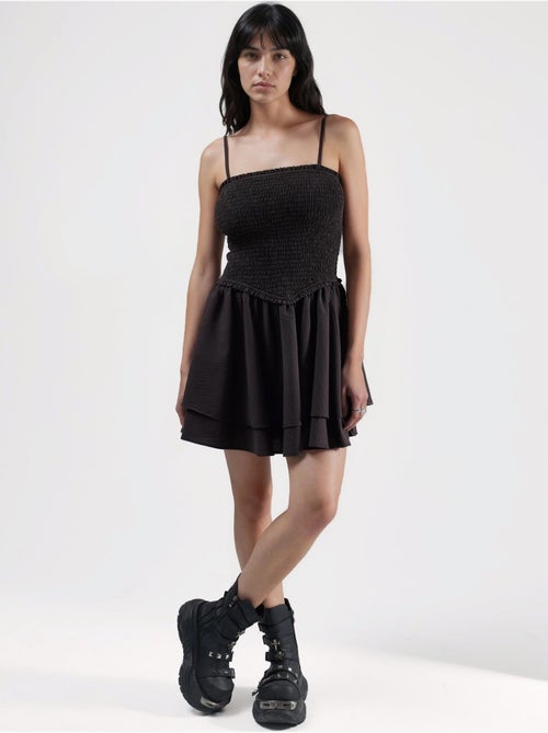 Vestido mini com folhos hiccup - Kiabi Vestido mini com folhos hiccup - Kiabi