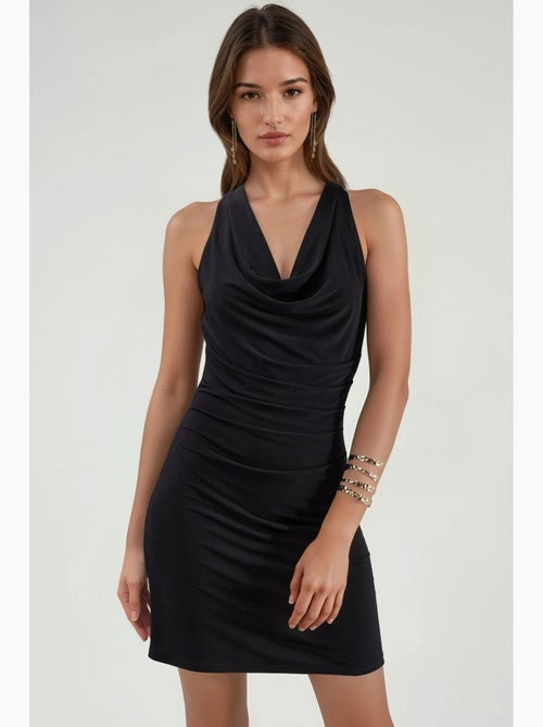 Vestido mini com gola drapeada hiccup - Kiabi