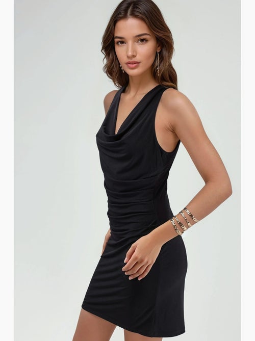 Vestido mini com gola drapeada hiccup - Kiabi