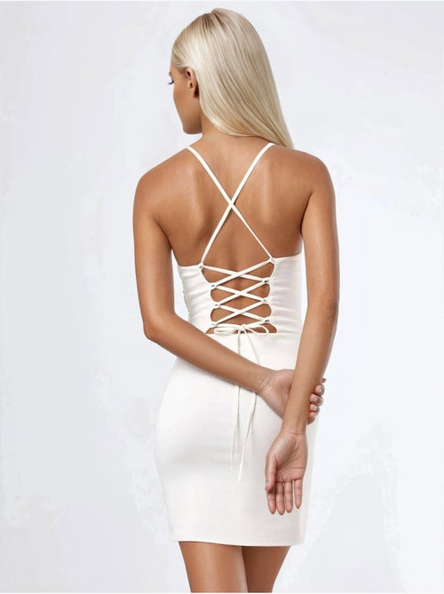 Vestido mini com gola em coração e franzido hiccup - Kiabi