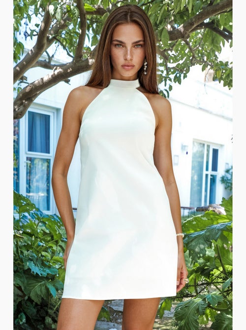 Vestido mini com gola halter e costas abertas hiccup - Kiabi Vestido mini com gola halter e costas abertas hiccup - Kiabi