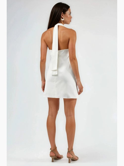 Vestido mini com gola halter e costas abertas hiccup - Kiabi Vestido mini com gola halter e costas abertas hiccup - Kiabi