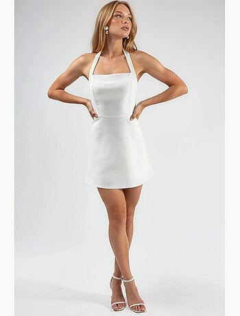 Vestido mini com gola halter hiccup