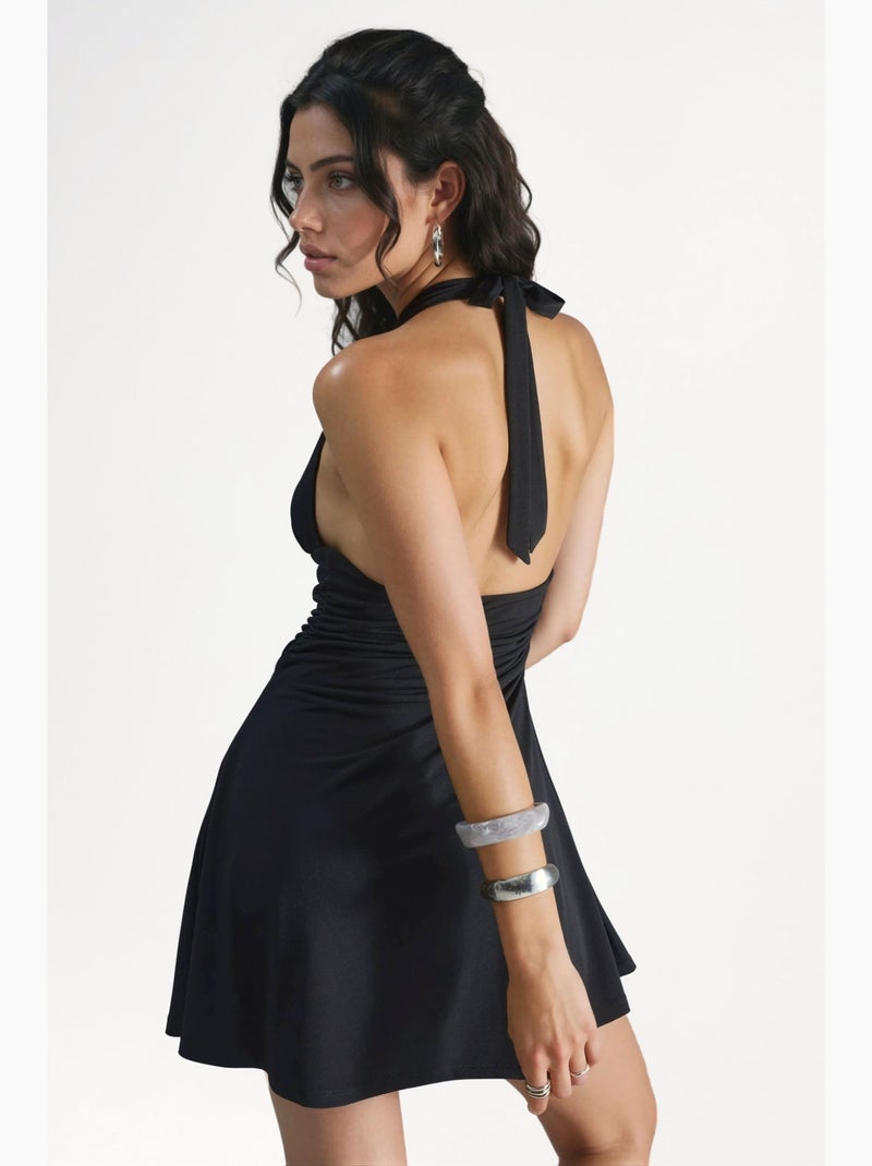 Vestido mini com gola halter hiccup Preto - Kiabi