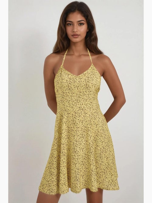 Vestido mini com padrão floral hiccup - Kiabi Vestido mini com padrão floral hiccup - Kiabi