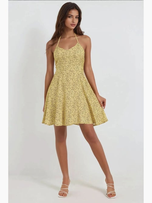 Vestido mini com padrão floral hiccup - Kiabi Vestido mini com padrão floral hiccup - Kiabi