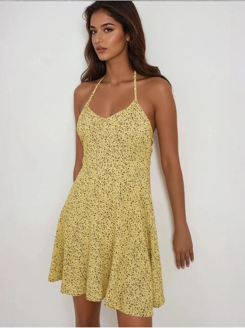Vestido mini com padrão floral hiccup - Kiabi Vestido mini com padrão floral hiccup - Kiabi