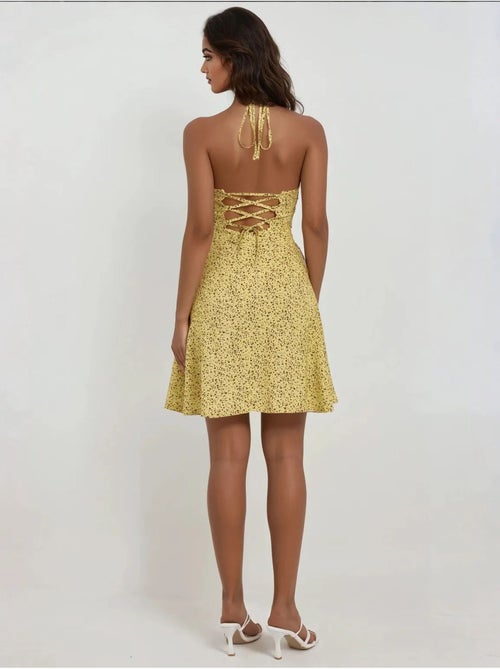 Vestido mini com padrão floral hiccup - Kiabi Vestido mini com padrão floral hiccup - Kiabi