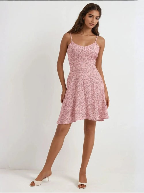 Vestido mini com padrão floral hiccup - Kiabi Vestido mini com padrão floral hiccup - Kiabi