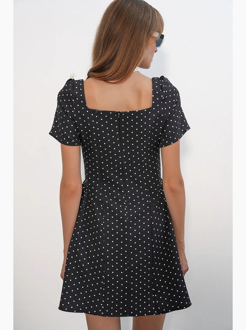 Vestido mini de bolinhas em linha a bdart Preto - Kiabi