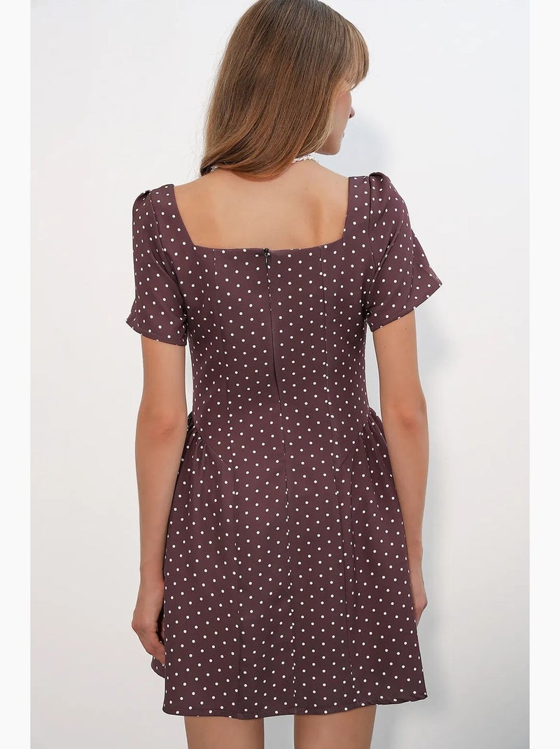 Vestido mini de bolinhas em linha a bdart Vermelho bordô - Kiabi