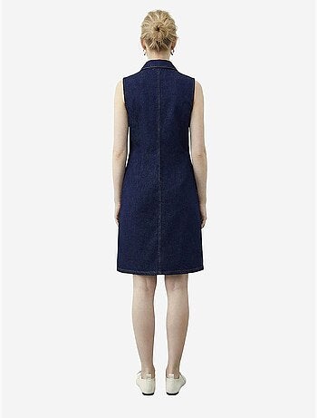 Vestido mini de ganga com colarinho de camisa e bolso lucci