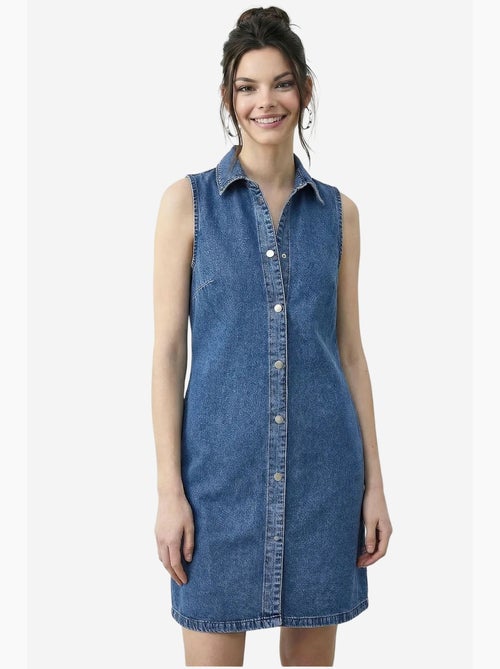 Vestido mini de ganga com colarinho de camisa e bolso lucci - Kiabi Vestido mini de ganga com colarinho de camisa e bolso lucci - Kiabi