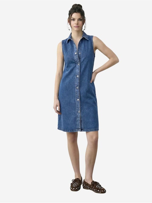 Vestido mini de ganga com colarinho de camisa e bolso lucci - Kiabi Vestido mini de ganga com colarinho de camisa e bolso lucci - Kiabi