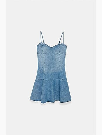 Vestido mini de ganga sem mangas dilvin