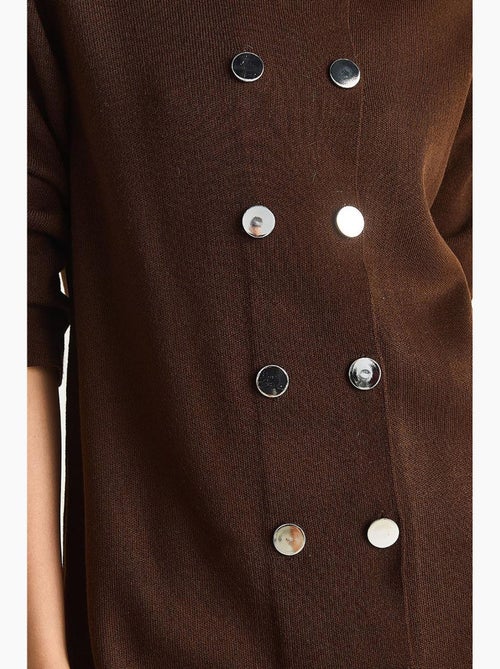 Vestido mini de malha com botões lucci - Kiabi