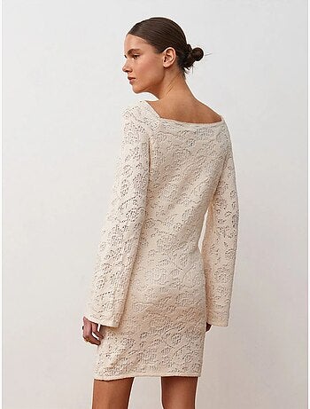 Vestido mini de renda justo dilvin