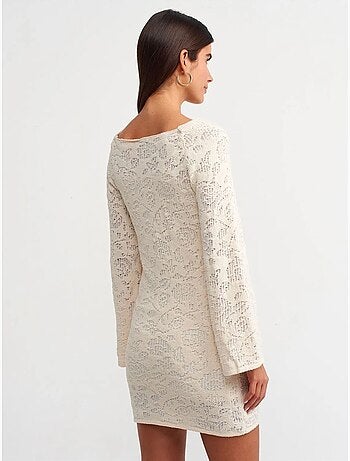 Vestido mini de renda justo dilvin
