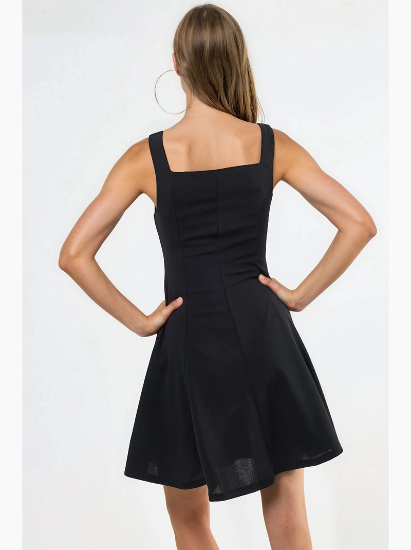 Vestido mini elegante com decote quadrado hiccup Preto - Kiabi