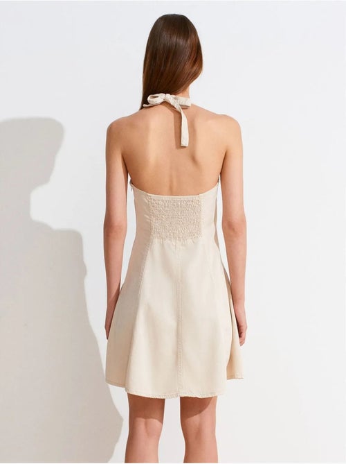 Vestido mini em linha a com decote halter dilvin - Kiabi