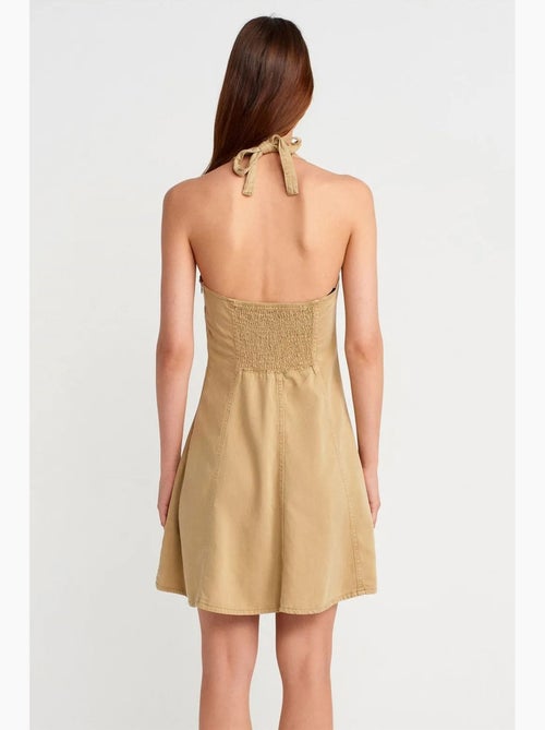 Vestido mini em linha a com decote halter dilvin - Kiabi