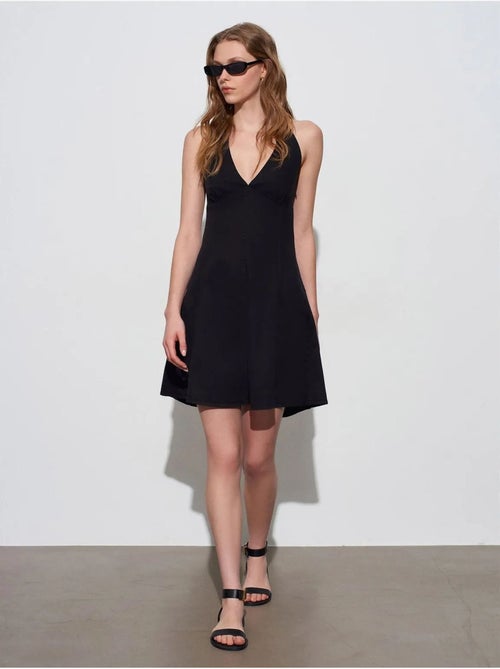 Vestido mini em linha a com decote halter dilvin - Kiabi