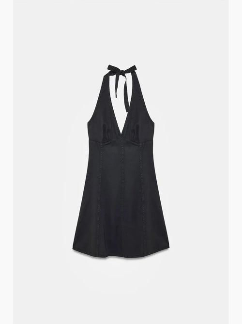 Vestido mini em linha a com decote halter dilvin - Kiabi