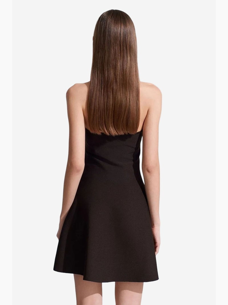 Vestido mini em linha a com decote halter sem mangas dilvin Castanho-escuro - Kiabi