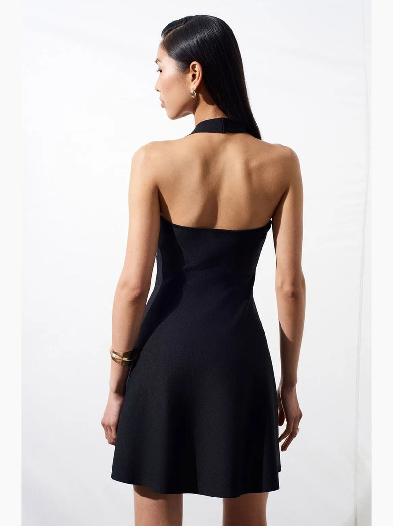 Vestido mini em linha a com decote halter sem mangas dilvin Preto - Kiabi